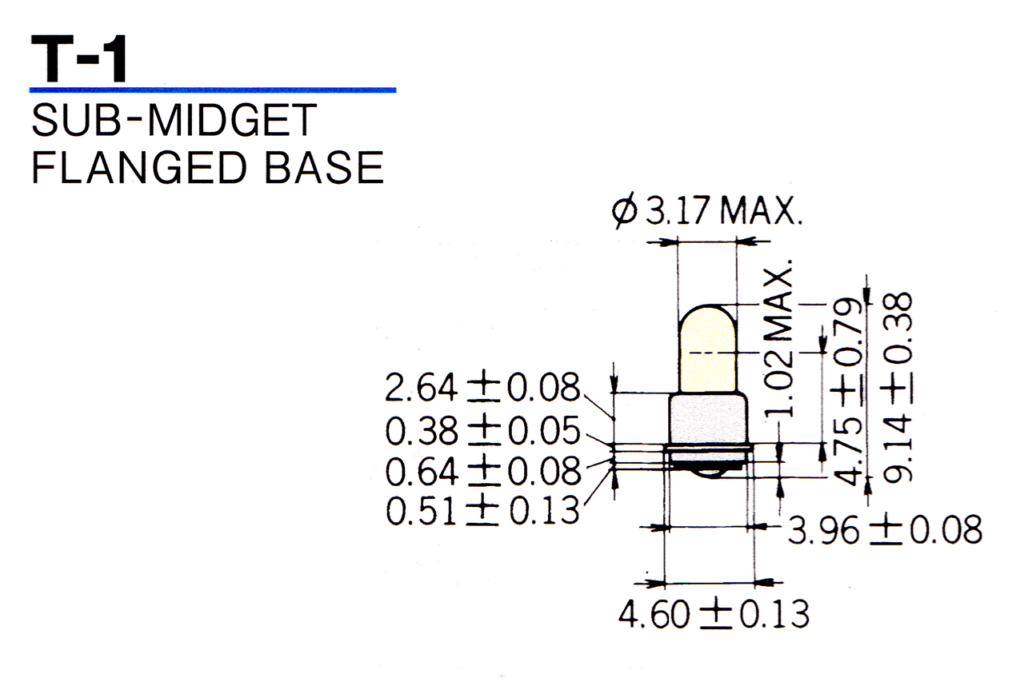 MIL規格認定ランプ T-1 SUB-MIDGET FLANGED BASE MS3338-6839 | 高輝度 